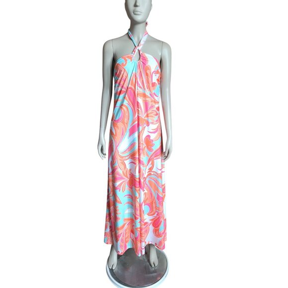 Boston Proper Pink, Blue and Orange Maxi Dress - Picture 2 of 6